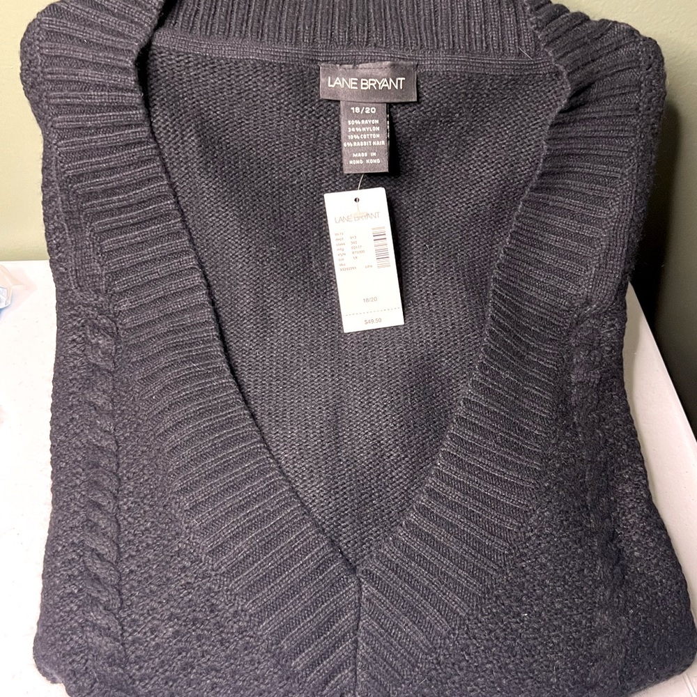 Lane Bryant Black Deep V-Neck Sweater Size 18-20